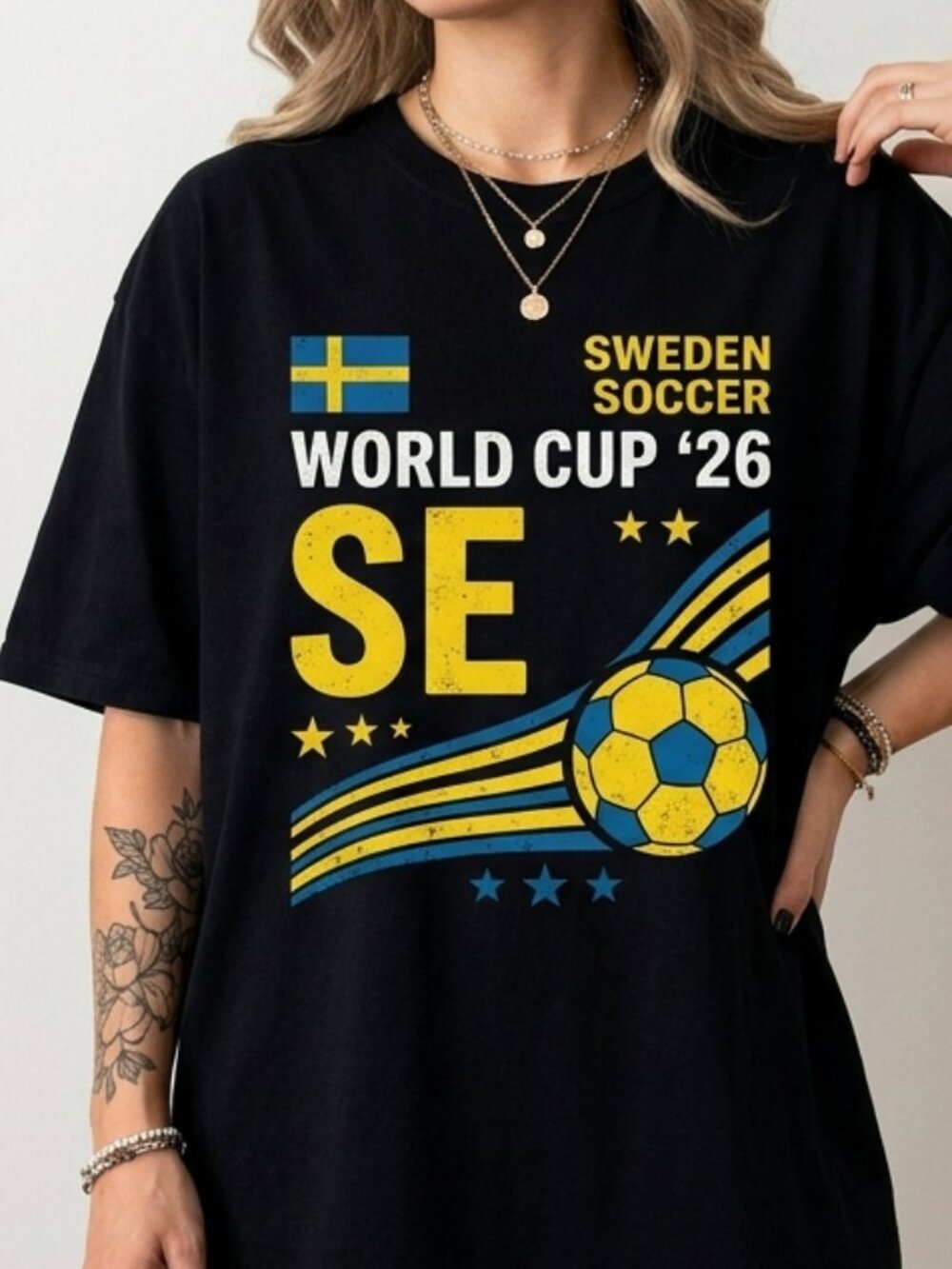 Vintage Sweden Soccer Tee, Retro Football Fan Graphic Shirt